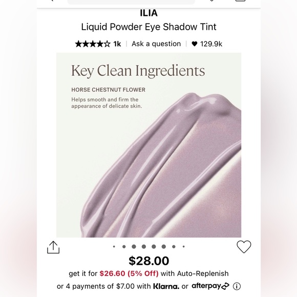 NIB. ILIA. liquid eyeshadow. Aura Color. 3.5ml- Discontinued COLOR! - Picture 3 of 8